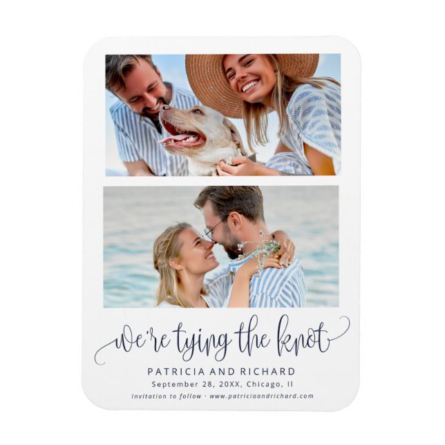 Tying The Knot Wedding Save The Date 2 Magnet (Vertikal)