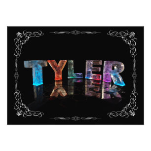 Tyler - der NamensTyler in 3D beleuchtet Fotodruck