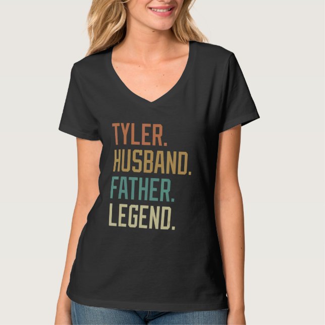 Tyler Husband Father Legend Father's Day Retro T-Shirt (Vorderseite)