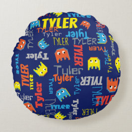 Tyler individuelle Name Pixel Gaming Blue Rundes Kissen