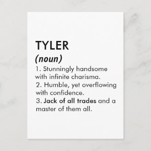 Tyler-Name, Bearbeitbarer Name, Benutzerdefinierte Postkarte