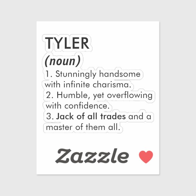 Tyler name, Editable name, Custom name Aufkleber (Blatt)