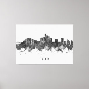 Tyler Texas Skyline BW Leinwanddruck