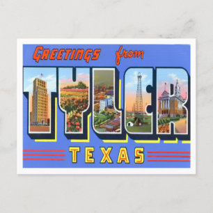 Tyler, Texas Vintage-Großbuchstaben-Postkarte Postkarte