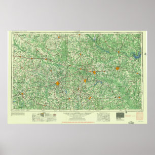 Tyler TX Vintag Topo Map Poster