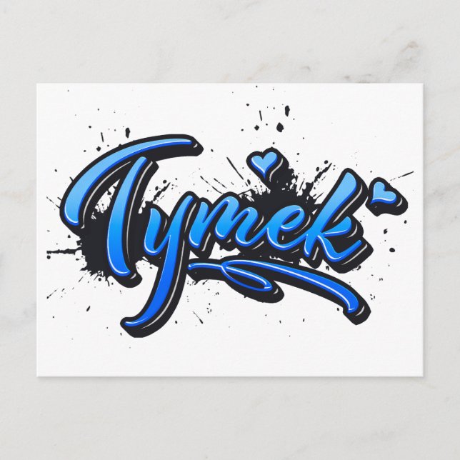 Tymek Heart Splash Graffiti Postkarte (Vorderseite)