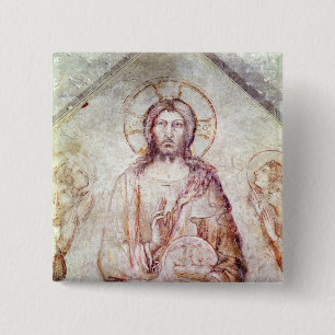 Tympanum, der den Retter-Segen, 1341 darstellt Button