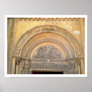 Tympanum der Veranda, die Christus in Majestät dar Poster