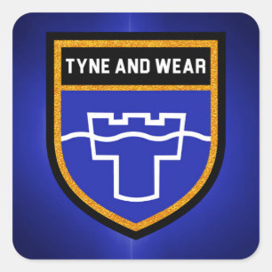 Tyne and Wear Flag Quadratischer Aufkleber