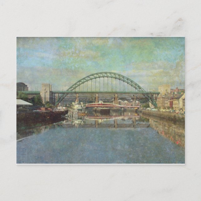 Tyne-Brücke (Sepia) Postkarte (Vorderseite)