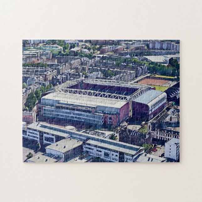 Tynecastle Stadion Edinburgh Luftbild Kunst Puzzle (Horizontal)