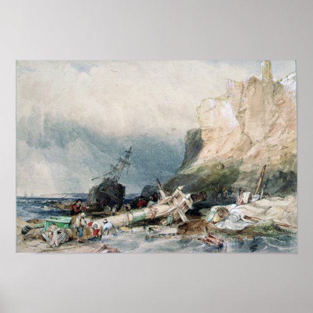 Tynemouth Castle, Tyne and Wear mit Wrack Poster (Vorne)