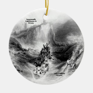 Tynemouth Lighthouse and Harbour Keramik Ornament