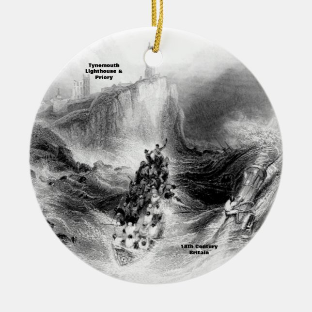 Tynemouth Lighthouse and Harbour Keramik Ornament (Vorne)