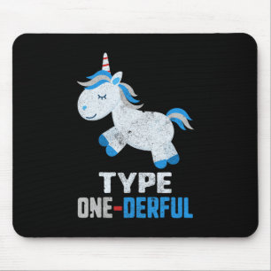 Typ 1 Derful Diabetes T1 Awareness Unicorblau Mousepad