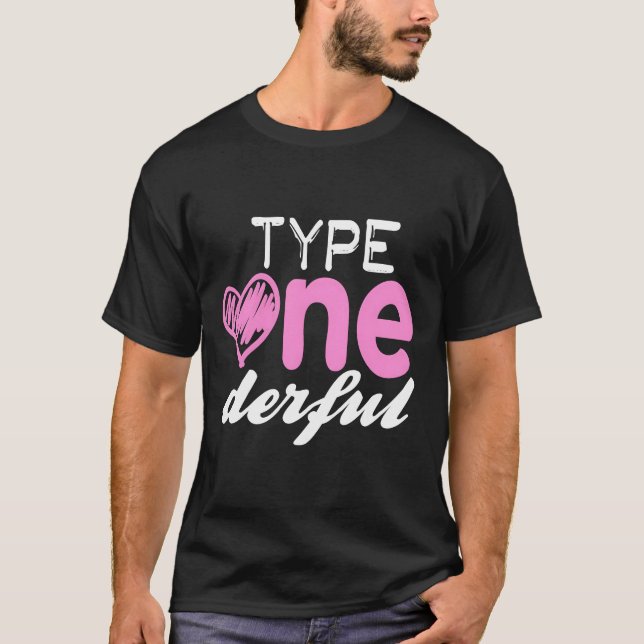 Typ-1-Derful Fun T1D Diabetes Bewusstsein Pun Hoo T-Shirt (Vorderseite)