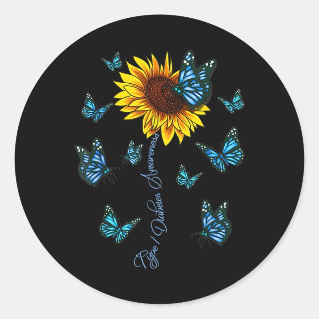 Typ 1 Diabetes Awareness Juvenile Diabetes Relatio Runder Aufkleber (Vorderseite)