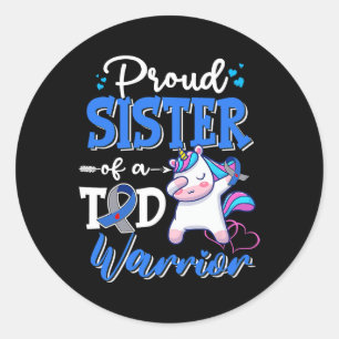 Typ 1 Diabetes Awareness Proud Sister a T1D Wa Runder Aufkleber