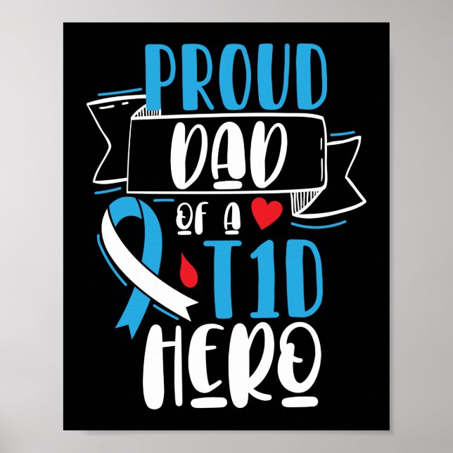 Typ 1 Diabetes Awareness Proud Vater T1D Herd Poster (Vorne)