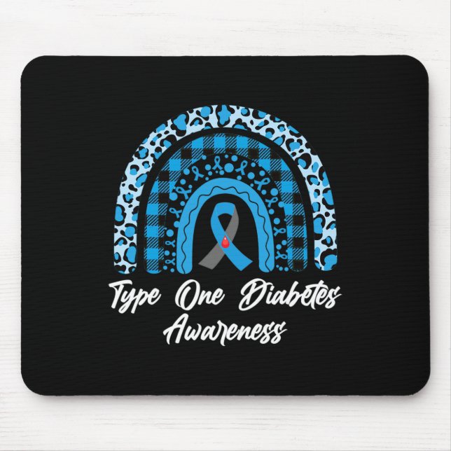 Typ 1 Diabetes Awareness Rainbow Month Leopard Ri Mousepad (Vorne)