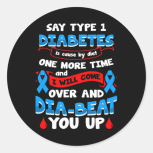 Typ 1 Diabetes-Bewusstsein 1 Runder Aufkleber