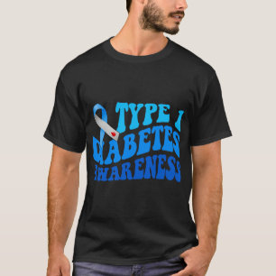 Typ 1 Diabetes Bewusstsein Blue Ribbon T1D Krieger T-Shirt