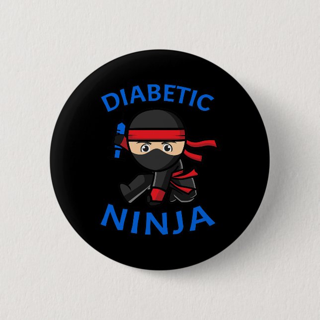 Typ 1 Diabetes Bewusstsein Diabetiker Ninja T1d Ki Button (Vorderseite)