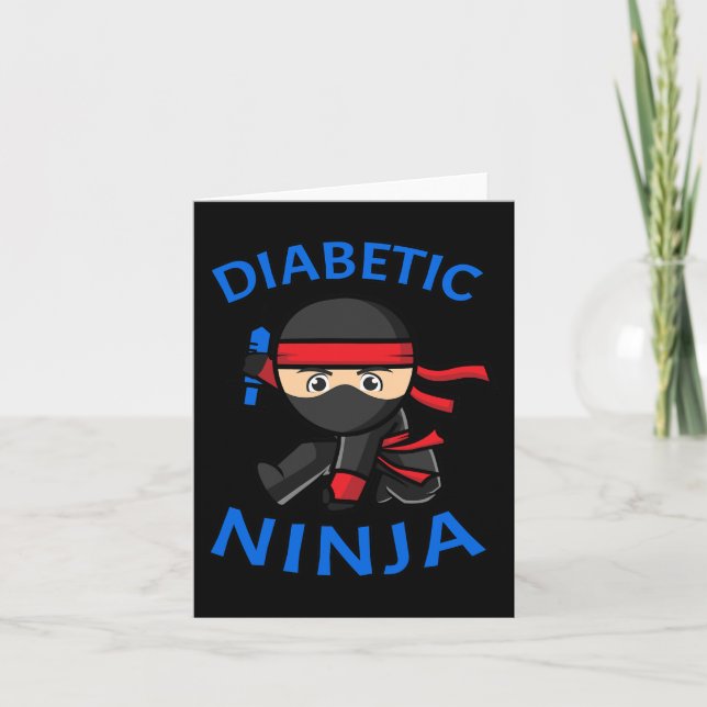 Typ 1 Diabetes Bewusstsein Diabetiker Ninja T1D Ki Karte (Vorderseite)