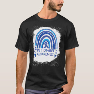 Typ-1-Diabetes-Bewusstsein Gebleichtes Regenbogen T-Shirt
