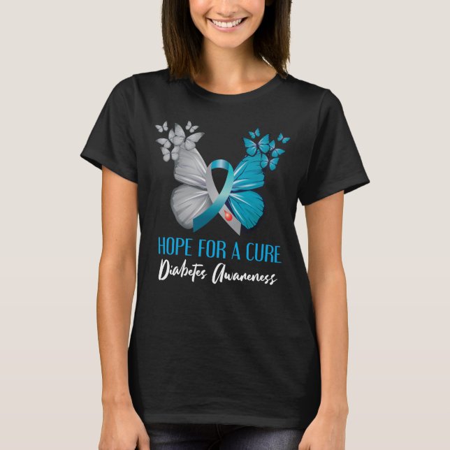 Typ 1 Diabetes-Bewusstsein Hoffnung auf eine heile T-Shirt (Vorderseite)