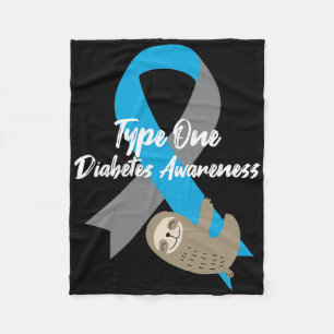 Typ-1-Diabetes-Bewusstsein Lustiger Faultier Und B Fleecedecke