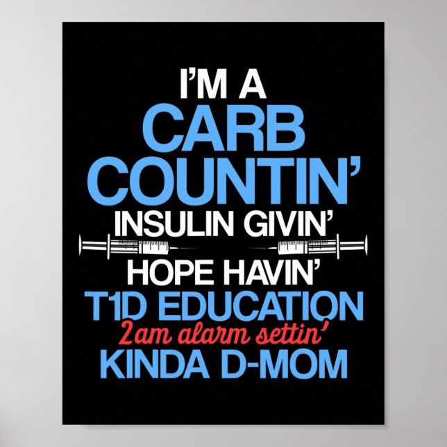 Typ 1 Diabetes Bewusstsein Mama T1d Warrior Surviv Poster (Vorne)