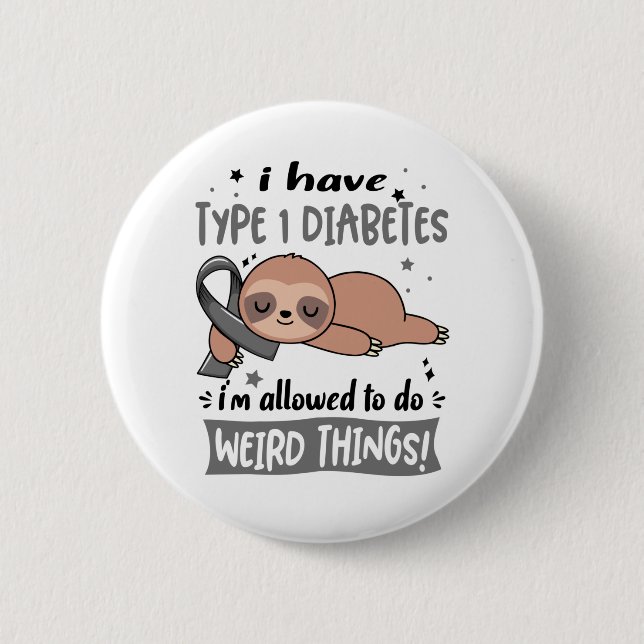 Typ 1 Diabetes-Bewusstsein Monat Band Geschenke Button (Vorderseite)