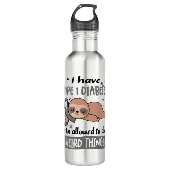 Typ 1 Diabetes-Bewusstsein Monat Band Geschenke Edelstahlflasche (Vorderseite)