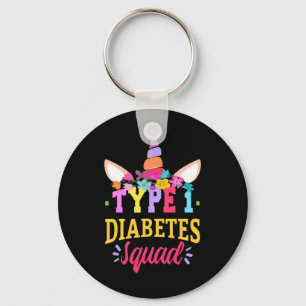 Typ-1-Diabetes-Bewusstsein T1d Squad Einhorn Regen Schlüsselanhänger