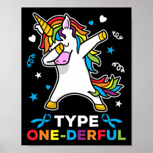Typ 1 Diabetes Bewusstsein Unicorn Typ 1 Derful Poster