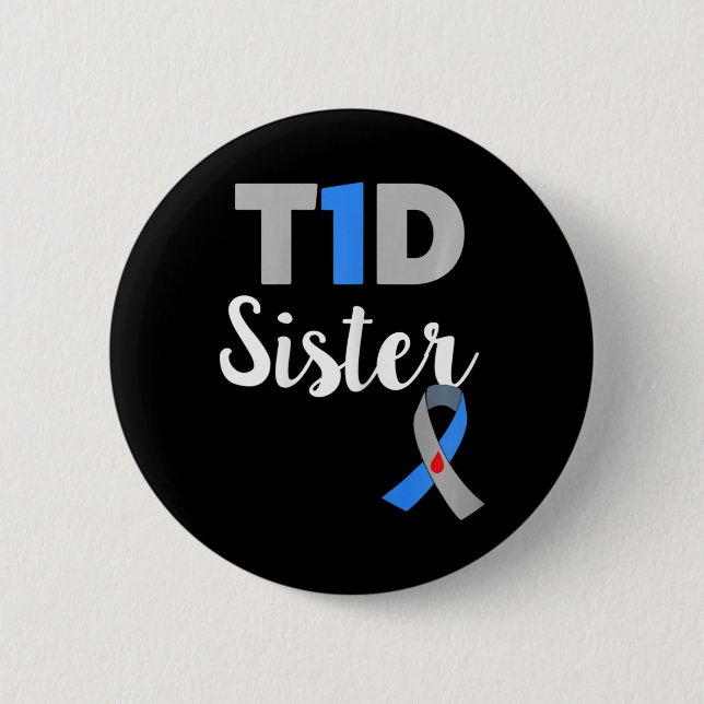 Typ-1-Diabetes-Bewusstsein Unterstützende Schweste Button (Vorderseite)