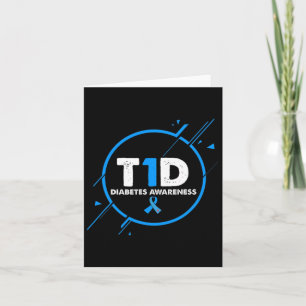 Typ-1-Diabetes-Bewusstsein Vintage Diabetiker T1d Karte