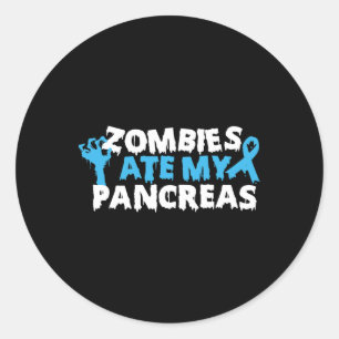 Typ 1 Diabetes Bewusstsein Zombies Ate My Pankreas Runder Aufkleber