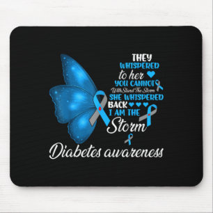 Typ-1-Diabetes-Bewusstseins-Krieger blau-graues Ba Mousepad