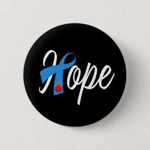 Typ 1 Diabetes Blue Ribbon Awareness HOPE Button