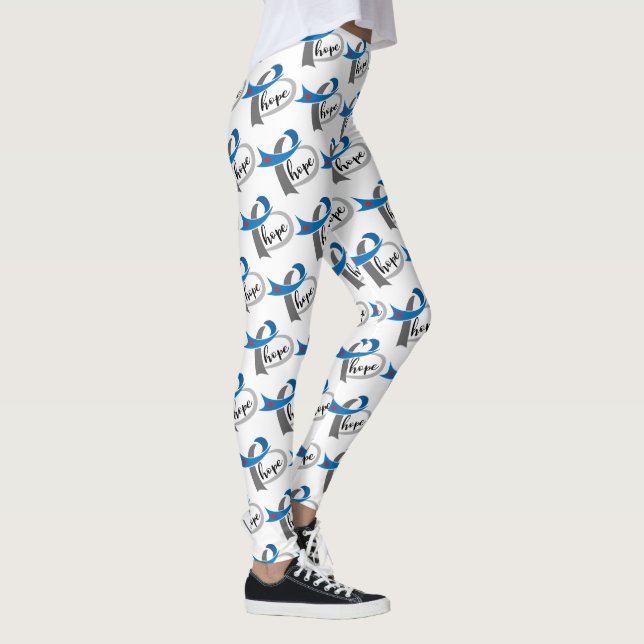Typ 1 Diabetes Blue Ribbon Awareness HOPE Leggings (Rechts)