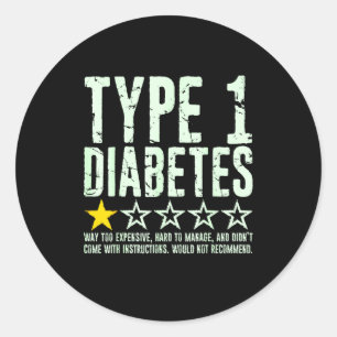 Typ-1-Diabetes Ein-Sterne-Bewertung, T1d-Bewusstse Runder Aufkleber