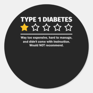 Typ 1 Diabetes Empfohlene T1D Sensibilität 1 Star Runder Aufkleber