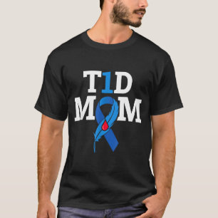 Typ-1-Diabetes-Krieger t1d Mutter blaues Band  T-Shirt