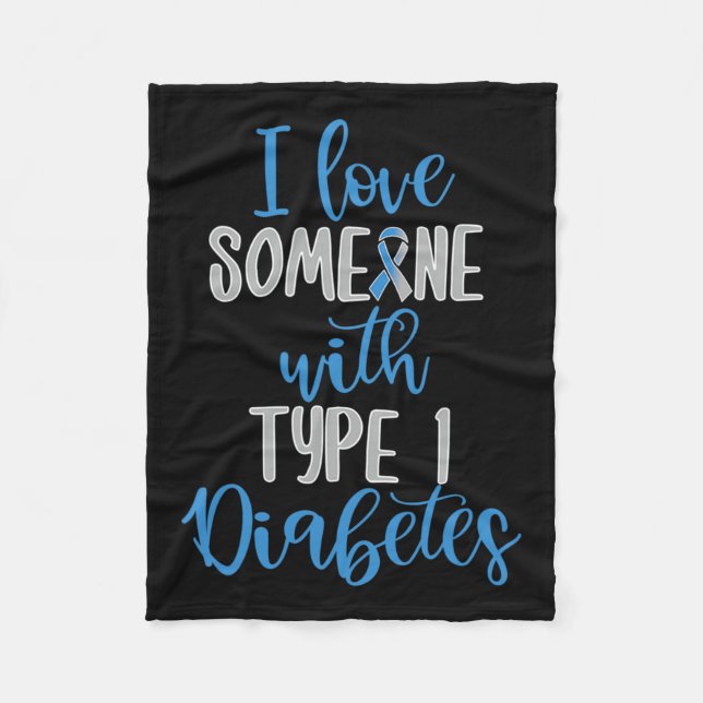 Typ 1 Diabetes Liebe Jugenddiabetes Blue Awaren Fleecedecke (Vorderseite)