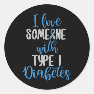 Typ 1 Diabetes Liebe Jugenddiabetes Blue Awaren Runder Aufkleber