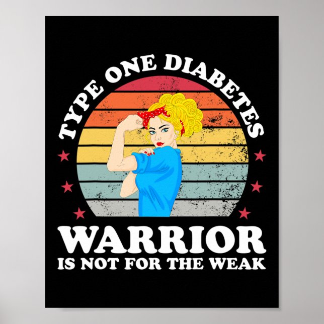Typ-1-Diabetes-Mama Mutter T1d-Diabetes-Bewusstsei Poster (Vorne)