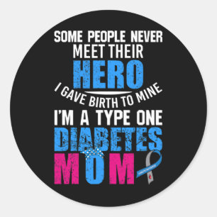 Typ 1 Diabetes Mama Mutter T1d Diabetisches Bewuss Runder Aufkleber