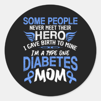 Typ 1 Diabetes Mama Mutter T1D Diabetisches Bewuss Runder Aufkleber